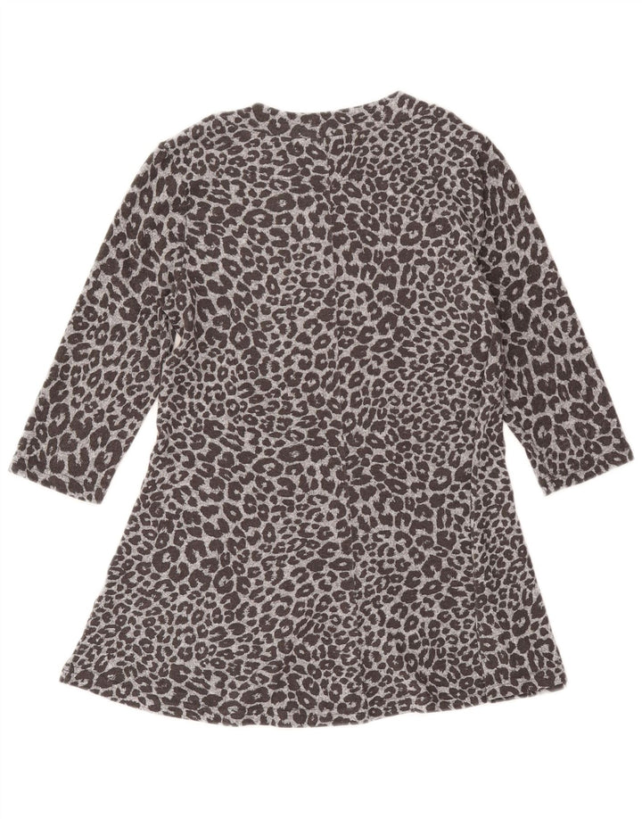 Marks & Spencer Damen A-Linien-Kleid UK 12 Mittelgraues Tiermuster