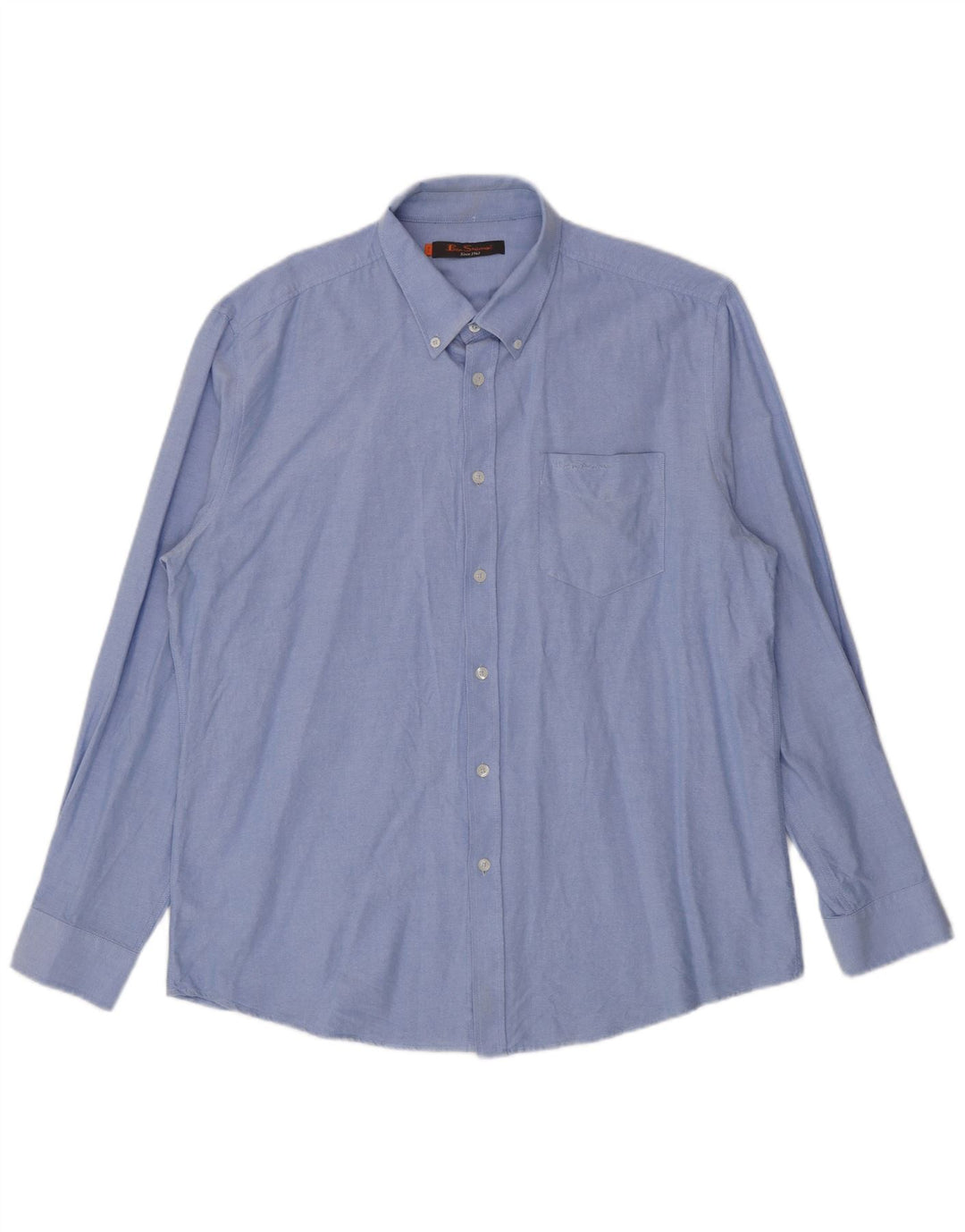 Ben Sherman Herrenhemd XL, blaue Baumwolle