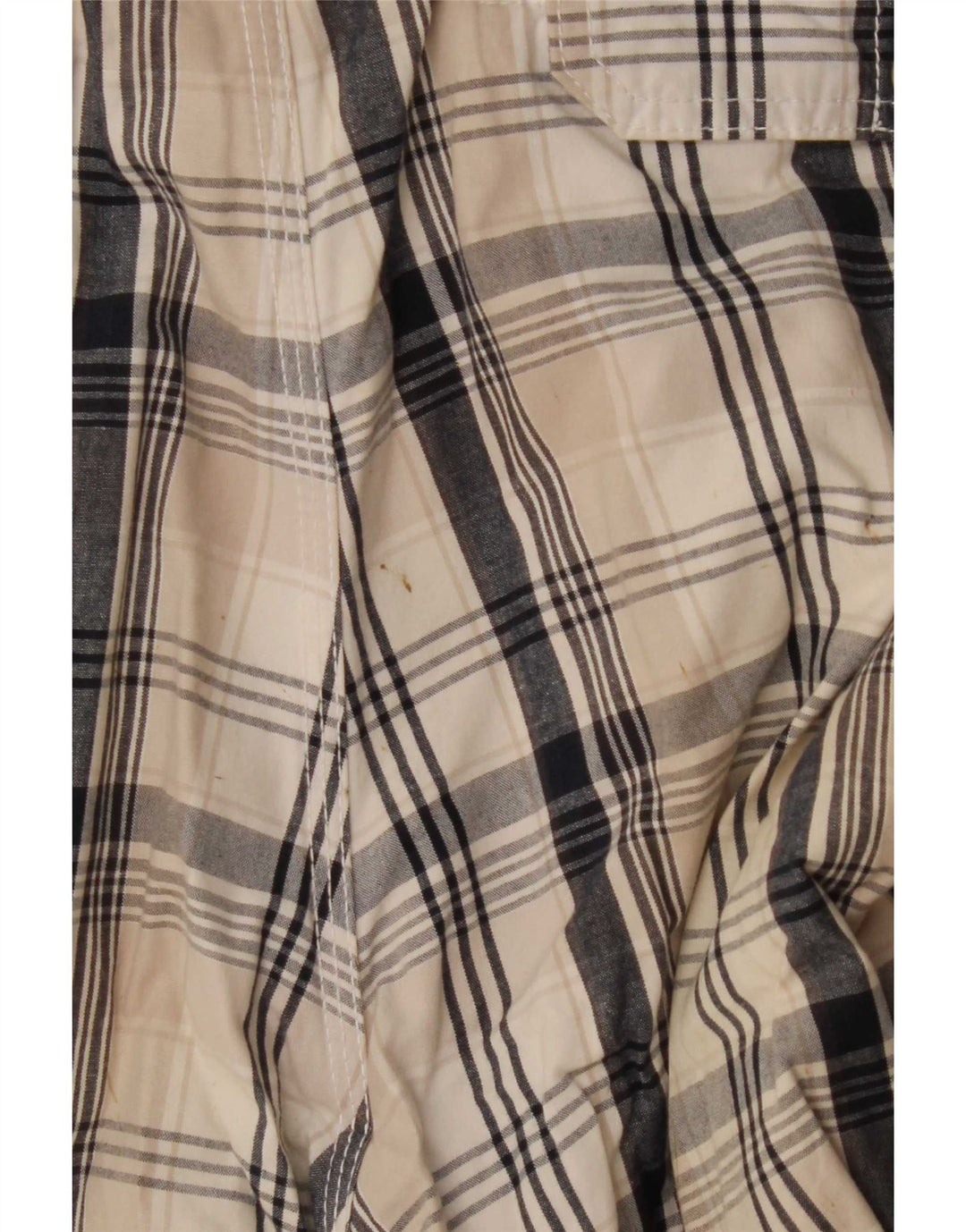 Lee Herren-Latzhose, Cargo-Shorts, W42, 2XL, beige karierte Baumwolle