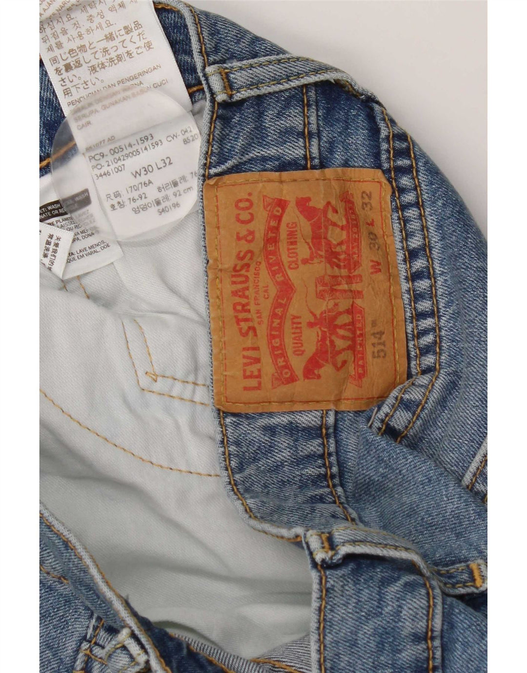 Levi's Herren 514 Straight Jeans W32 L32 Blaue Baumwolle