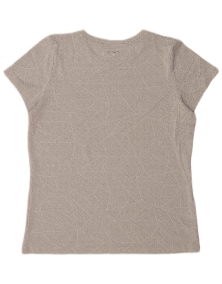 Under Armour Herren Heat Gear T-Shirt-Oberteil, großes graues geometrisches Polyester