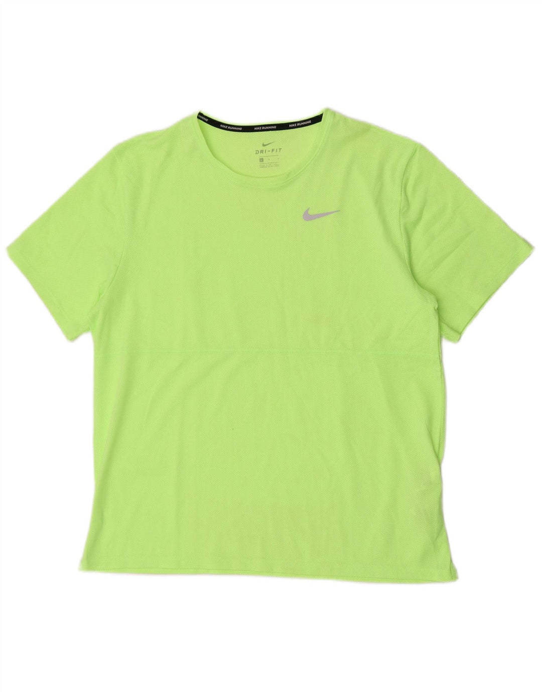 Nike Herren Dri Fit Lauf-T-Shirt, Größe L, Grün, Polyester