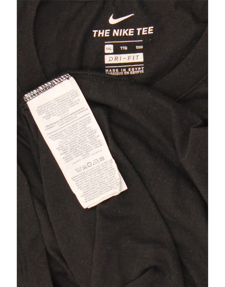 Nike Herren Dri Fit Graphic T-Shirt Top 2XL Schwarz Polyester