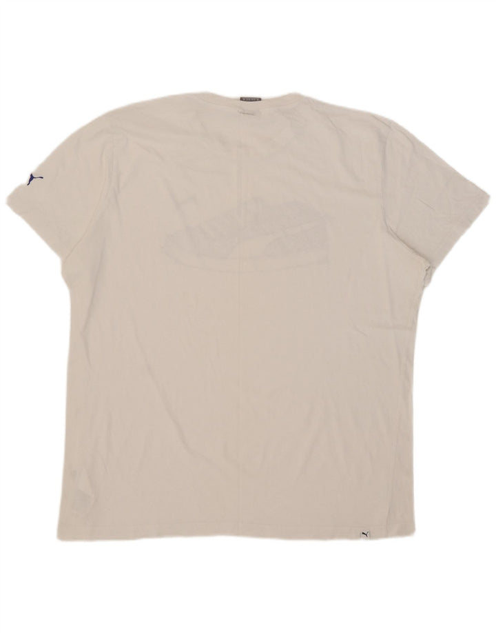 Puma Herren Grafik T-Shirt Top 2XL Weiße Baumwolle