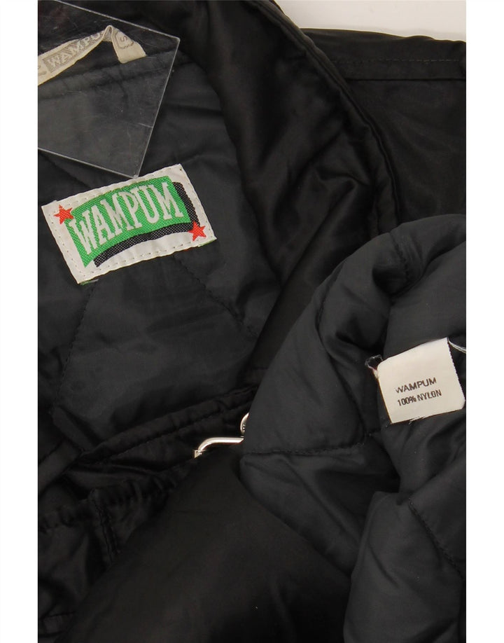 WAMPUM Damen Übergroße Bikerjacke UK 10 Small Schwarzes Nylon