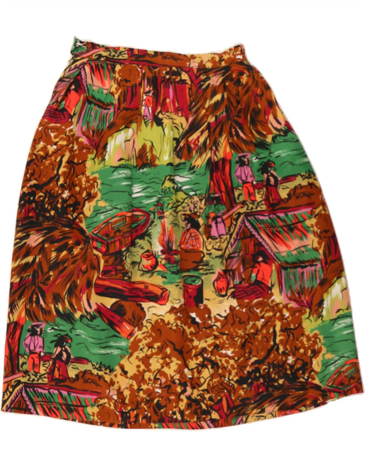 VINTAGE Womens Abstract Pattern A-Line Skirt W26 Small Brown Nature Vintage Vintage and Second-Hand Vintage from Messina Hembry 