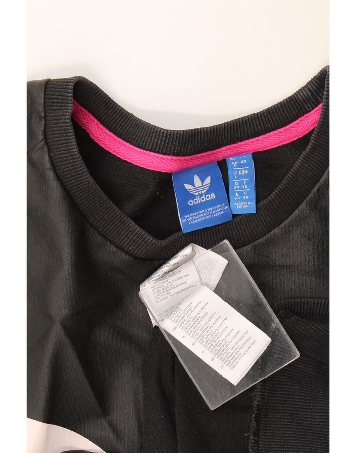 Adidas Damen Graphic Oversized Sweatshirt Pullover UK 8 Small Schwarz
