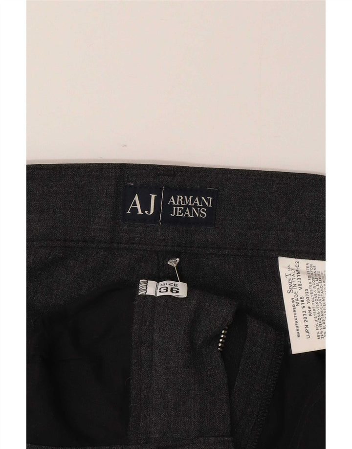 Armani Herren gerade Freizeithose W36 L32 Grau Polyester