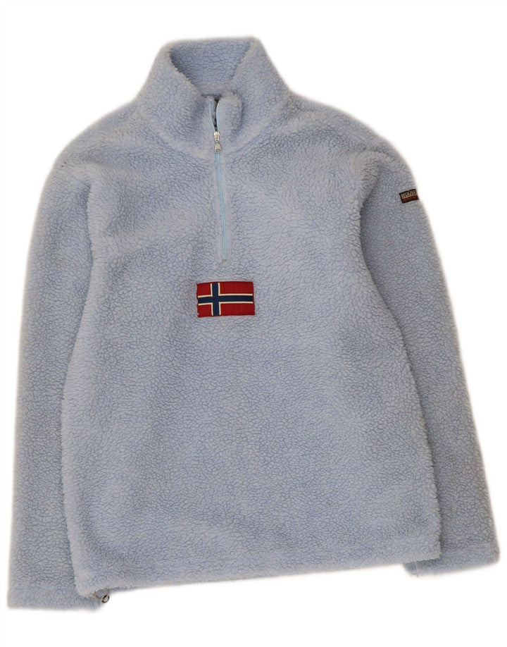 Napapijri Herren Geographic Fleece-Pullover mit Reißverschluss, Größe S, Blau, Polyester