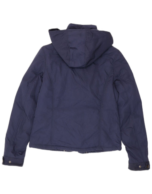 Tommy Hilfiger Damen-Utility-Jacke mit Kapuze, UK 12, mittelmarineblau
