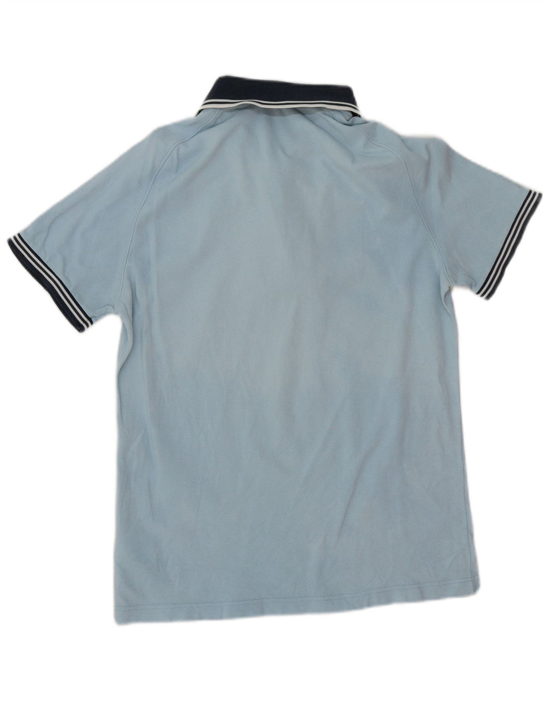 Fred Perry Herren-Rugby-Poloshirt aus mittelblau gestreifter Baumwolle