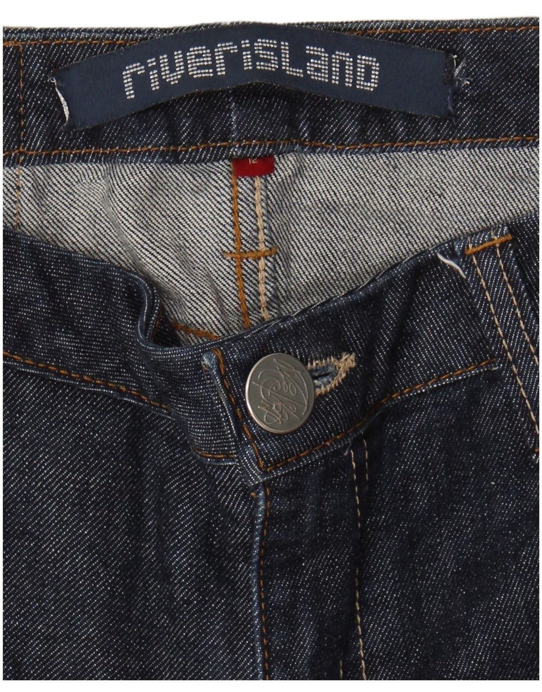 RIVER ISLAND Womens Straight Jeans UK 12 Medium W32 L31 Navy Blue