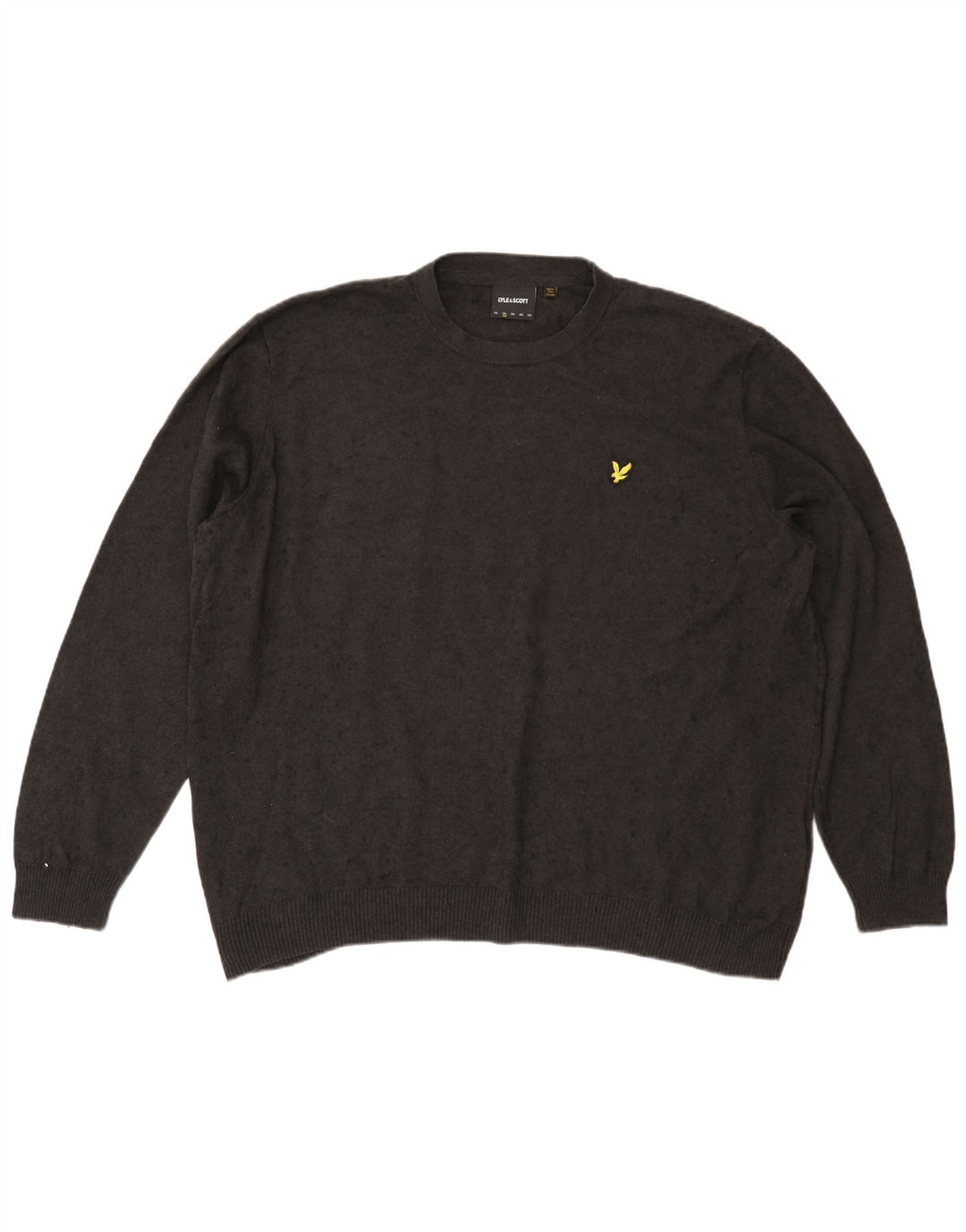 Lyle & Scott Herren-Pullover mit Rundhalsausschnitt, 2XL, graue Baumwolle