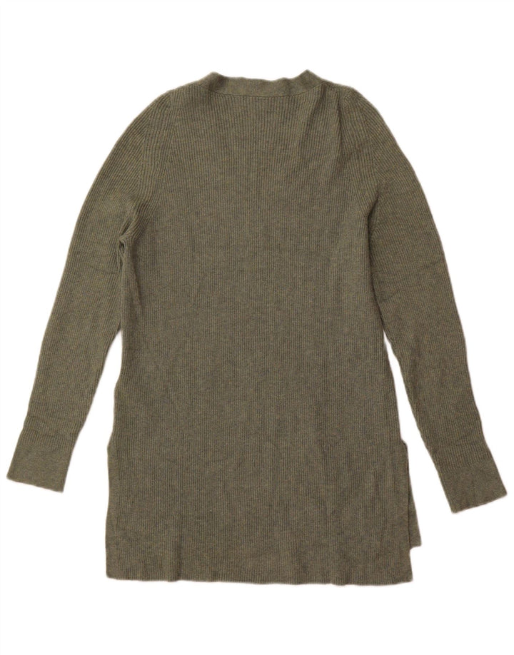 Marks & Spencer Damen-Pullover mit V-Ausschnitt, Gr. 10, Größe S, Grün, Polyester