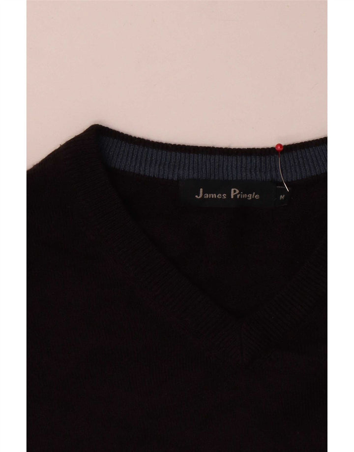 James Pringle Herren-Pullover mit V-Ausschnitt, Mittelschwarzes Acryl