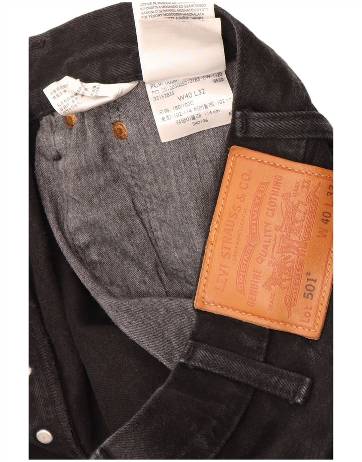 Levi's Herren 501 Straight Jeans W40 L32 Schwarze Baumwolle