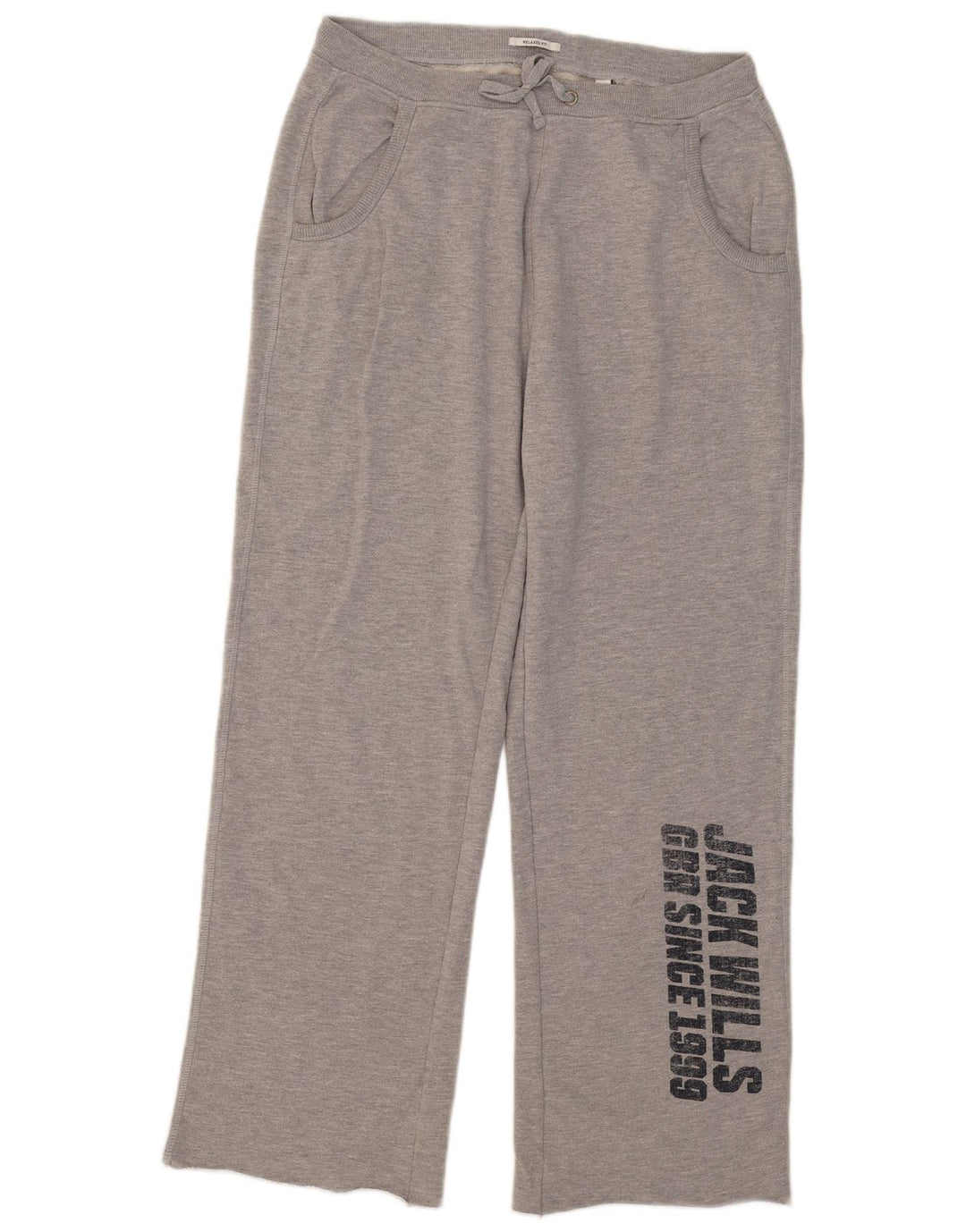 Jack Wills Damen-Trainingshose mit Grafik, UK 14, Mittelgrau meliert