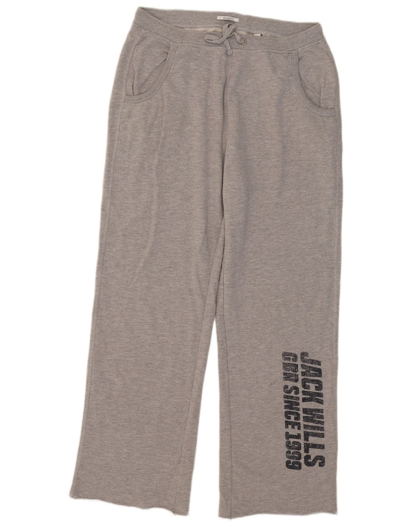 Jack Wills Damen-Trainingshose mit Grafik, UK 14, Mittelgrau meliert