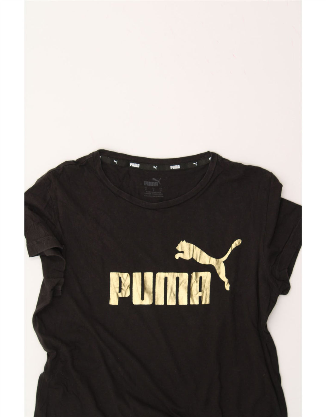 PUMA Womens Graphic T-Shirt Top UK 10 Small Black Vintage Puma and Second-Hand Puma from Messina Hembry 