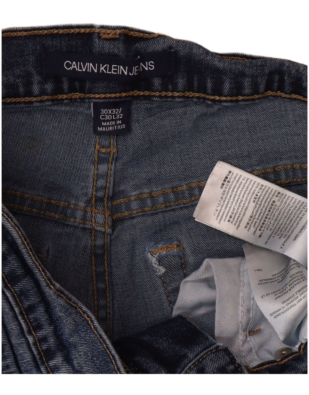 CALVIN KLEIN Herren Slim Jeans W30 L32 Blaue Baumwolle