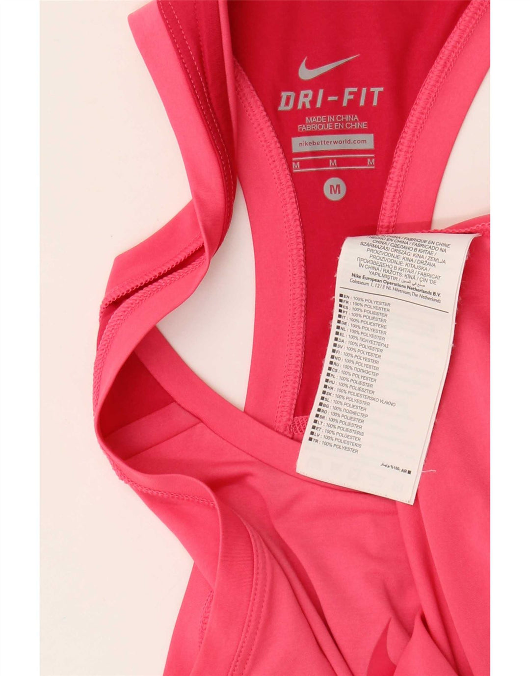 Nike Damen Dri Fit Grafik-Weste-Oberteil UK 12 Mittelrosa Polyester