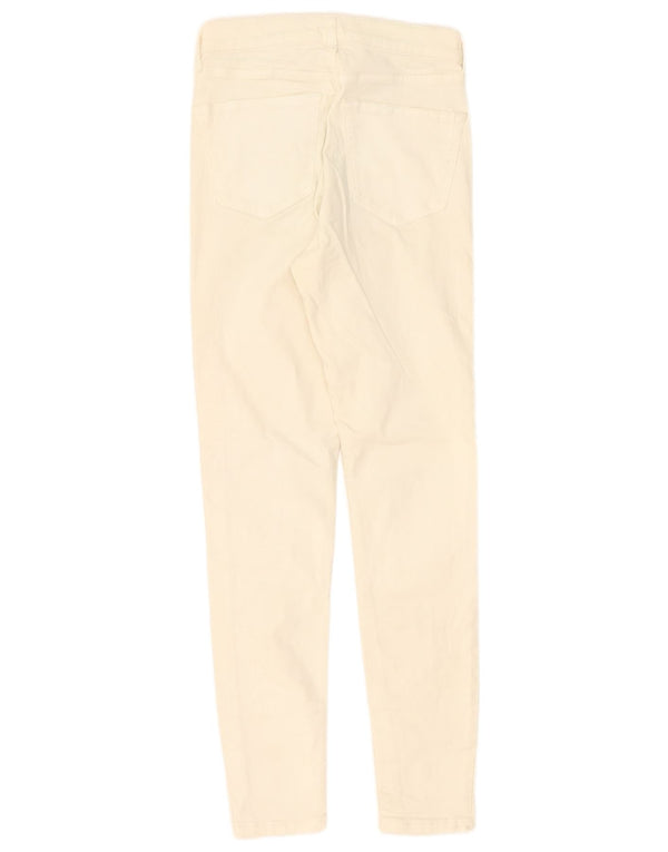 Topshop Damen Jamie Skinny Jeans W28 L30 Off White Baumwolle