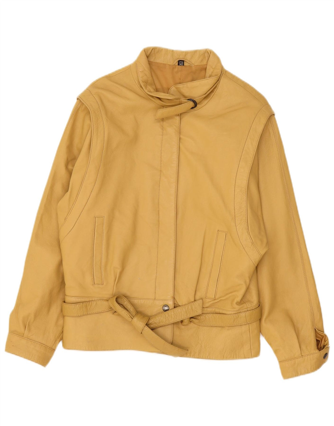 Vintage Damen Lederjacke EU 40 Mittelgelbes Leder