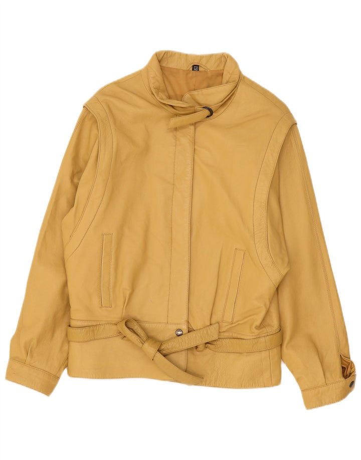 Vintage Damen Lederjacke EU 40 Mittelgelbes Leder