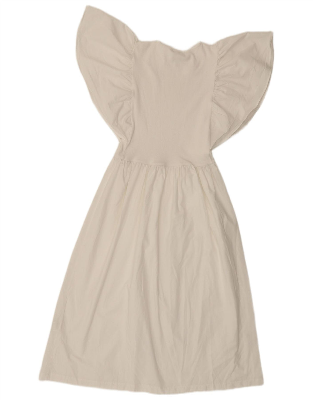 Zara Damen-Fledermauskleid in A-Linie, Gr. 8, Off-White-Polyester