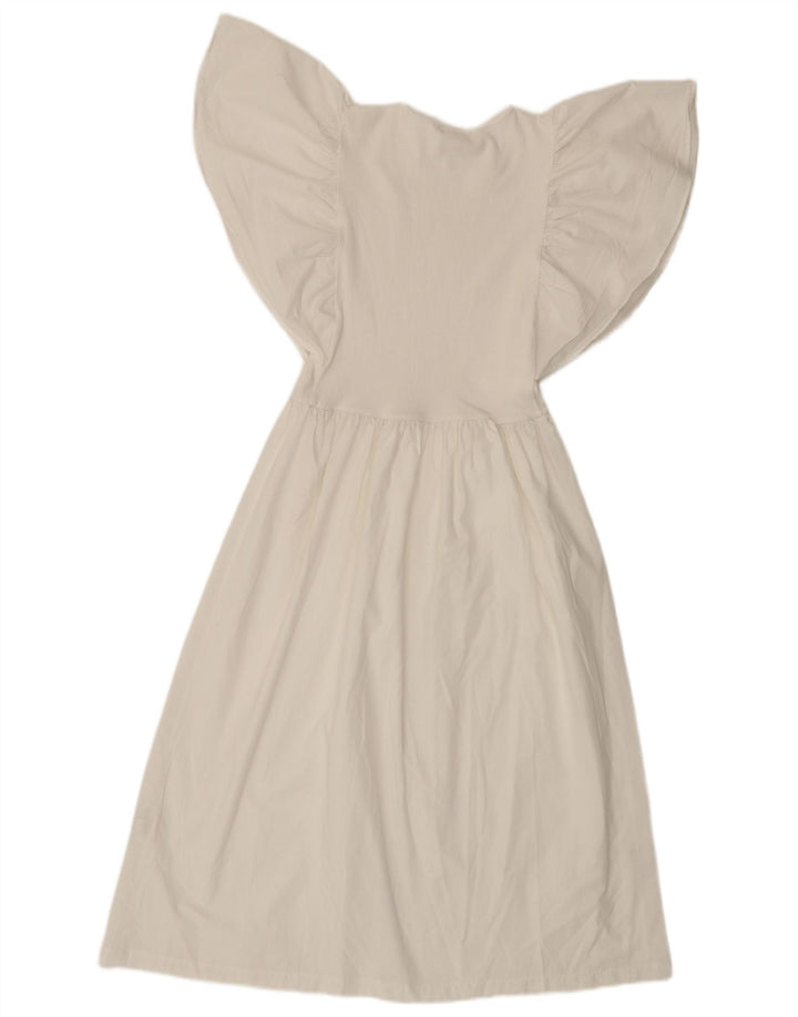 Zara Damen-Fledermauskleid in A-Linie, Gr. 8, Off-White-Polyester