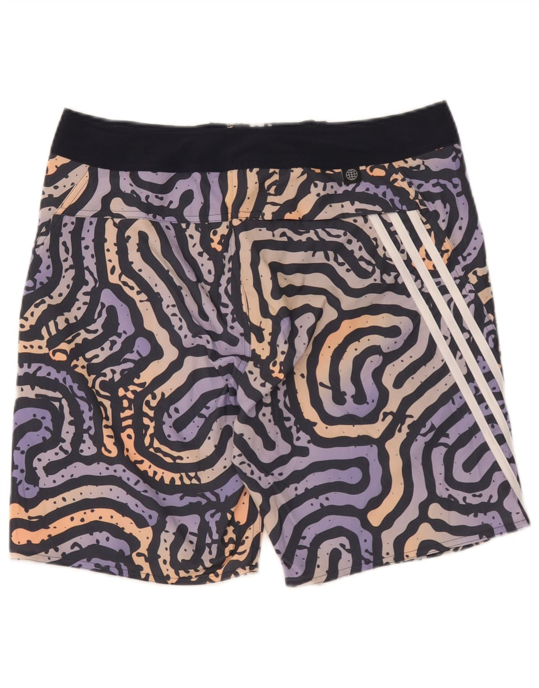Adidas Herren-Badeshorts mit abstraktem Muster, groß, mehrfarbig, Polyester
