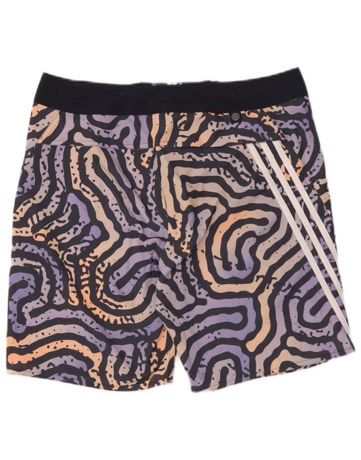 Adidas Herren-Badeshorts mit abstraktem Muster, groß, mehrfarbig, Polyester
