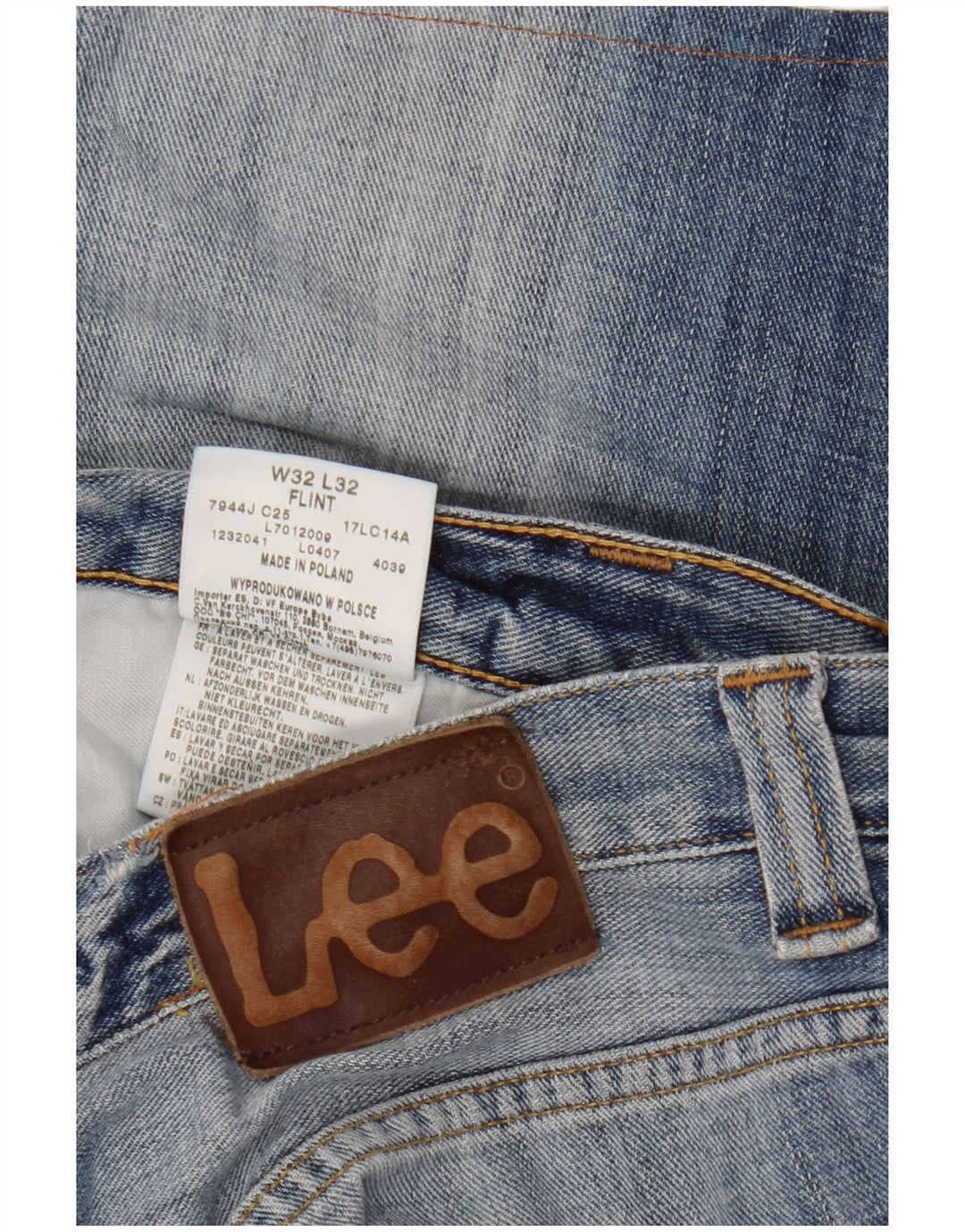 LEE Herren Flint Denim Shorts W32 Mittelblaue Baumwolle