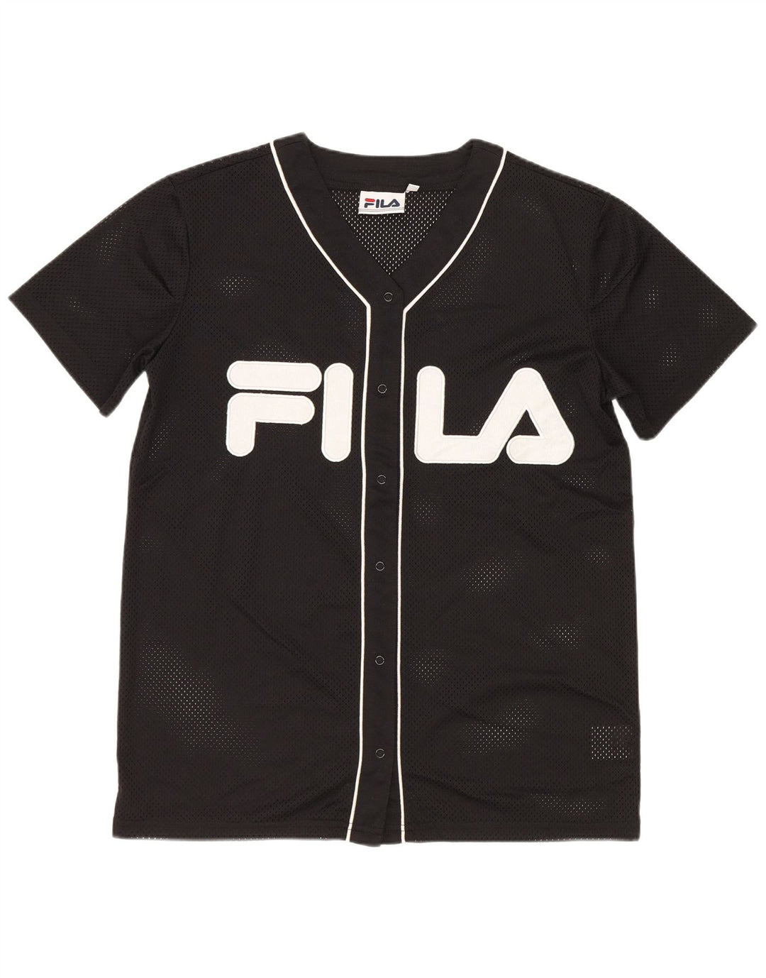Fila Womens Graphic Oversized Jersey Top UK 6 XS Schwarz Polyester