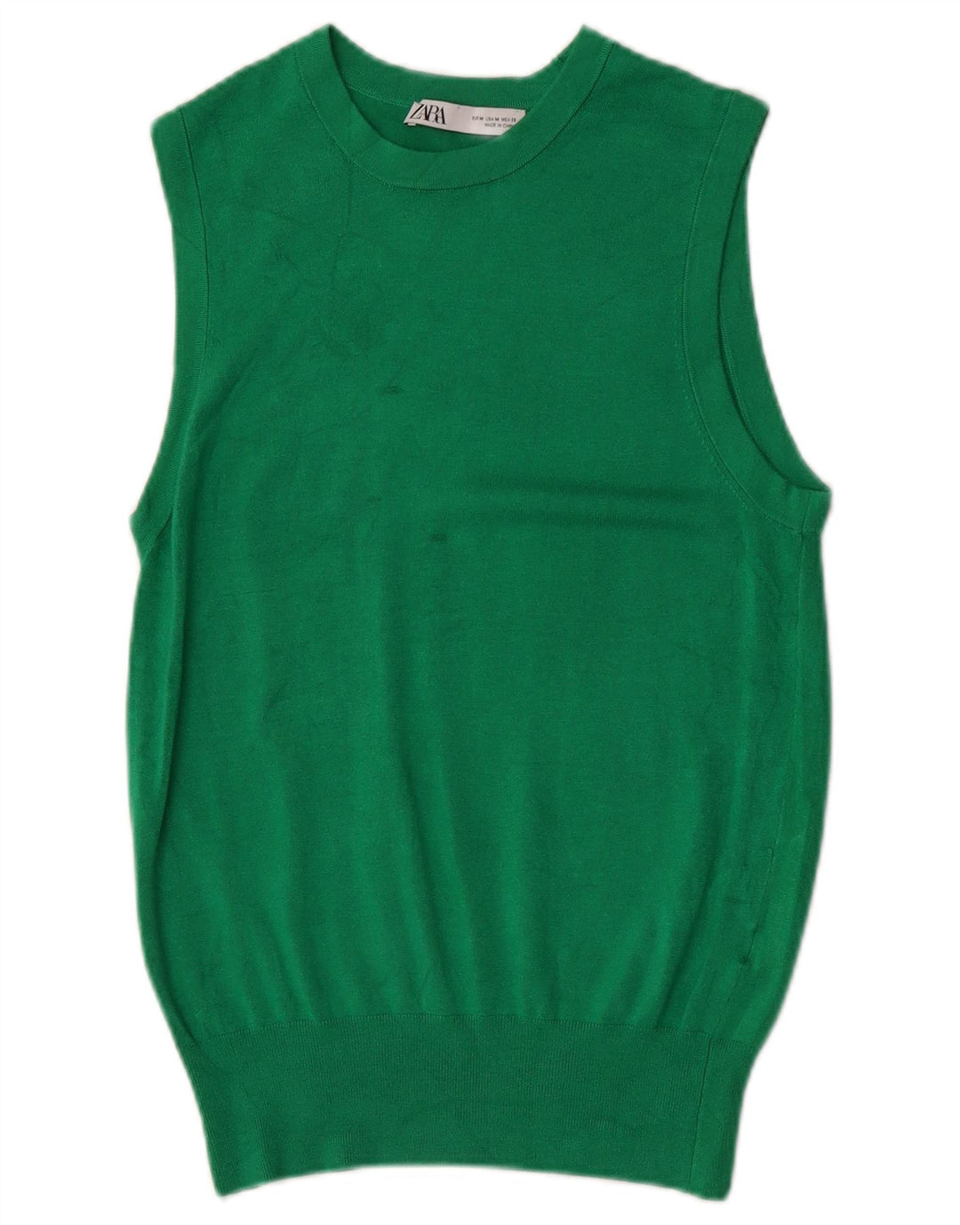 Zara Damen Weste Tank Top UK 12 Mittelgrüne Viskose