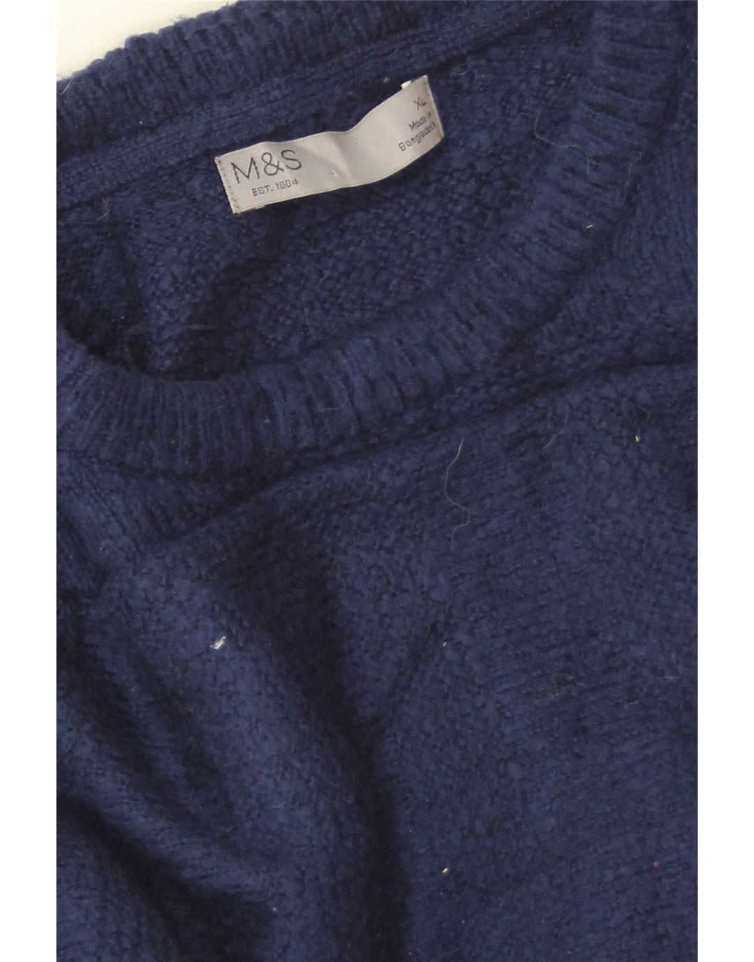 Marks & Spencer Herren-Pullover mit Rundhalsausschnitt, XL, Marineblau