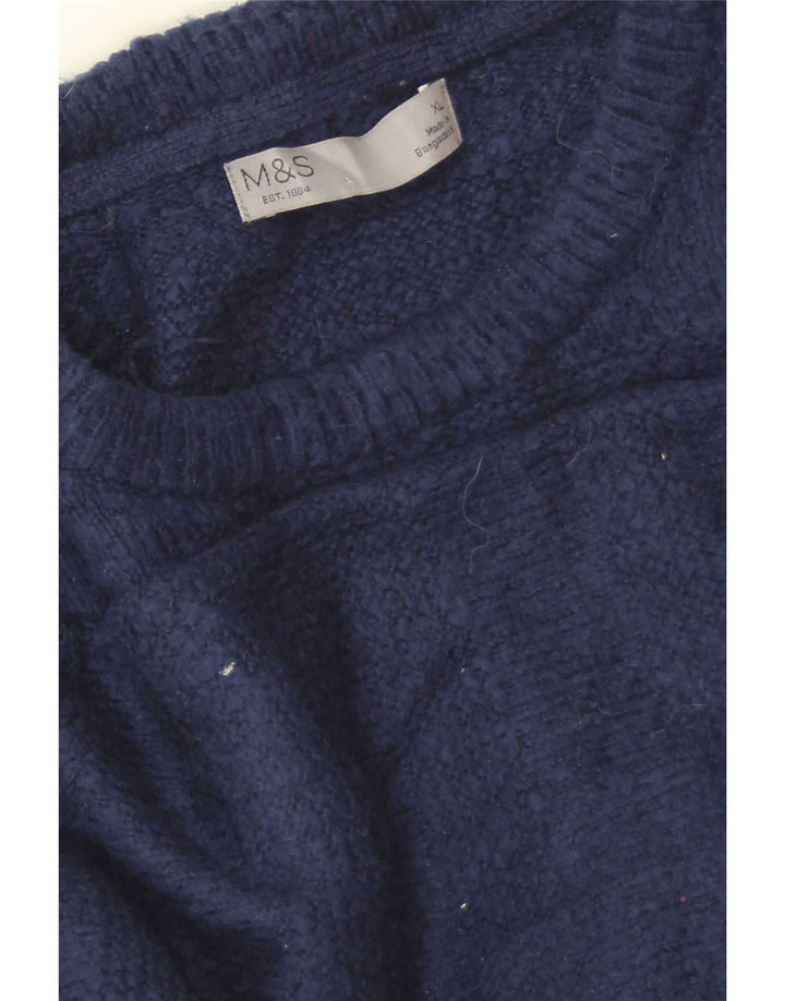 Marks & Spencer Herren-Pullover mit Rundhalsausschnitt, XL, Marineblau