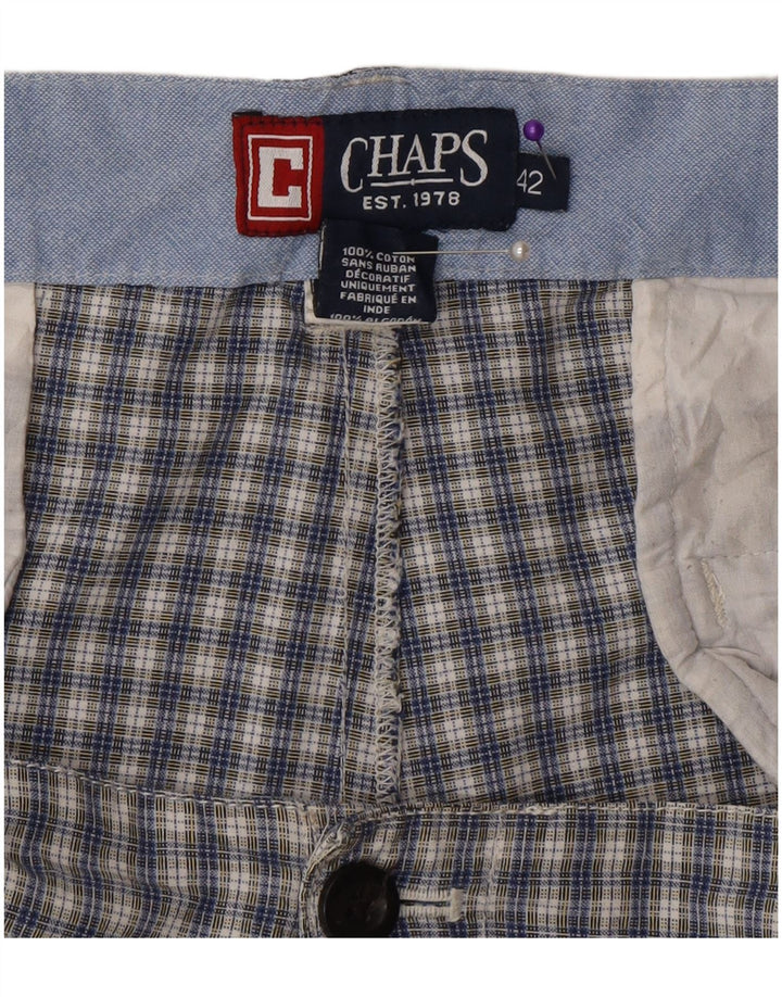 Chaps Herren Chino-Shorts W42 2XL blau kariert Baumwolle
