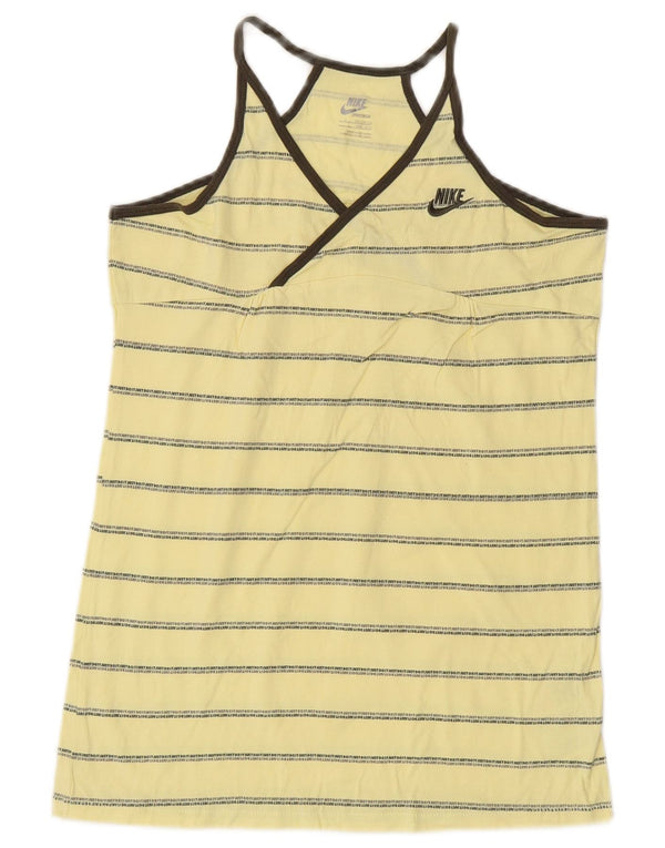 Nike Mädchen-Trägershirt, 12–13 Jahre, groß, gelb gestreift, Baumwolle