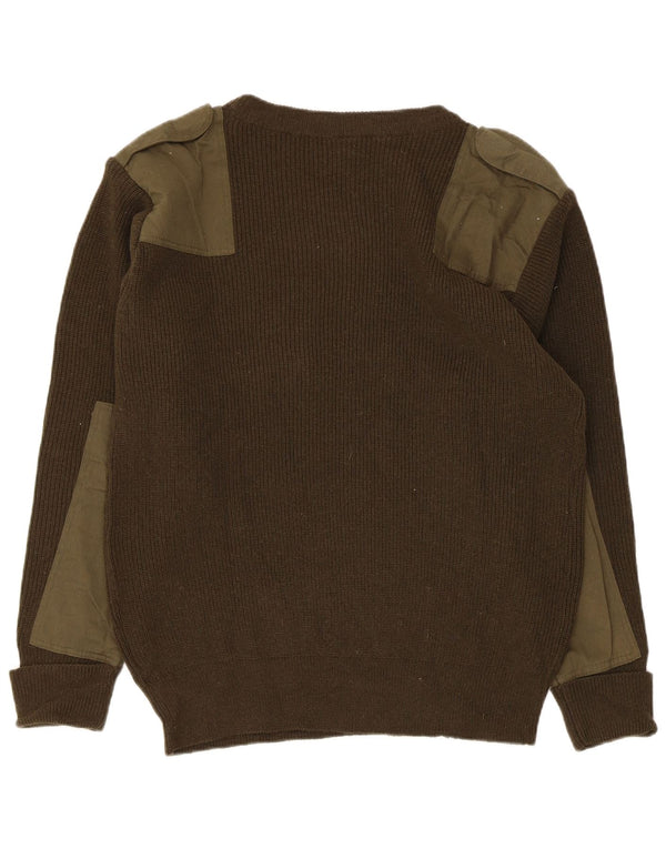 Vintage Herren Militär Pullover mit Rundhalsausschnitt UK 42 Large Khaki