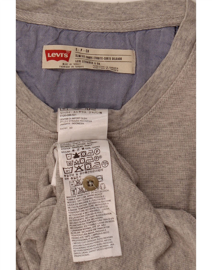 Levi's Herren Slim Fit Top Langarm Small Grau Baumwolle