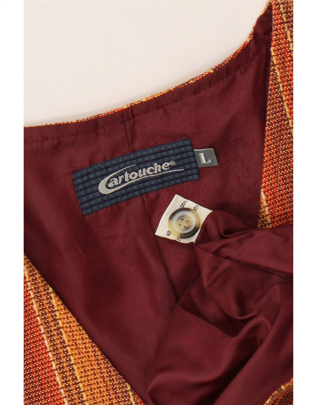 CARTOUCHE Herrenweste, große orange gestreifte Wolle