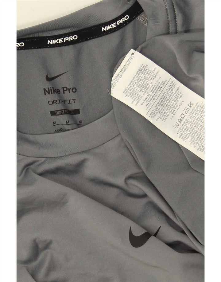 Nike Herren-T-Shirt mit enger Passform, mittelgraues Polyester