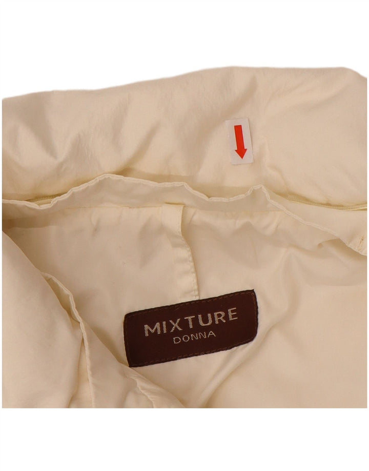 MIXTURE Womens Padded Coat IT 48 XL Off White Polyester