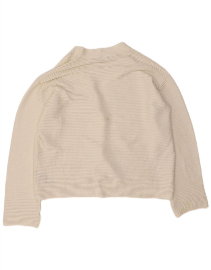 Zara Damen-Strickjacke in Übergröße, Gr. 10, Größe S, weiße Viskose