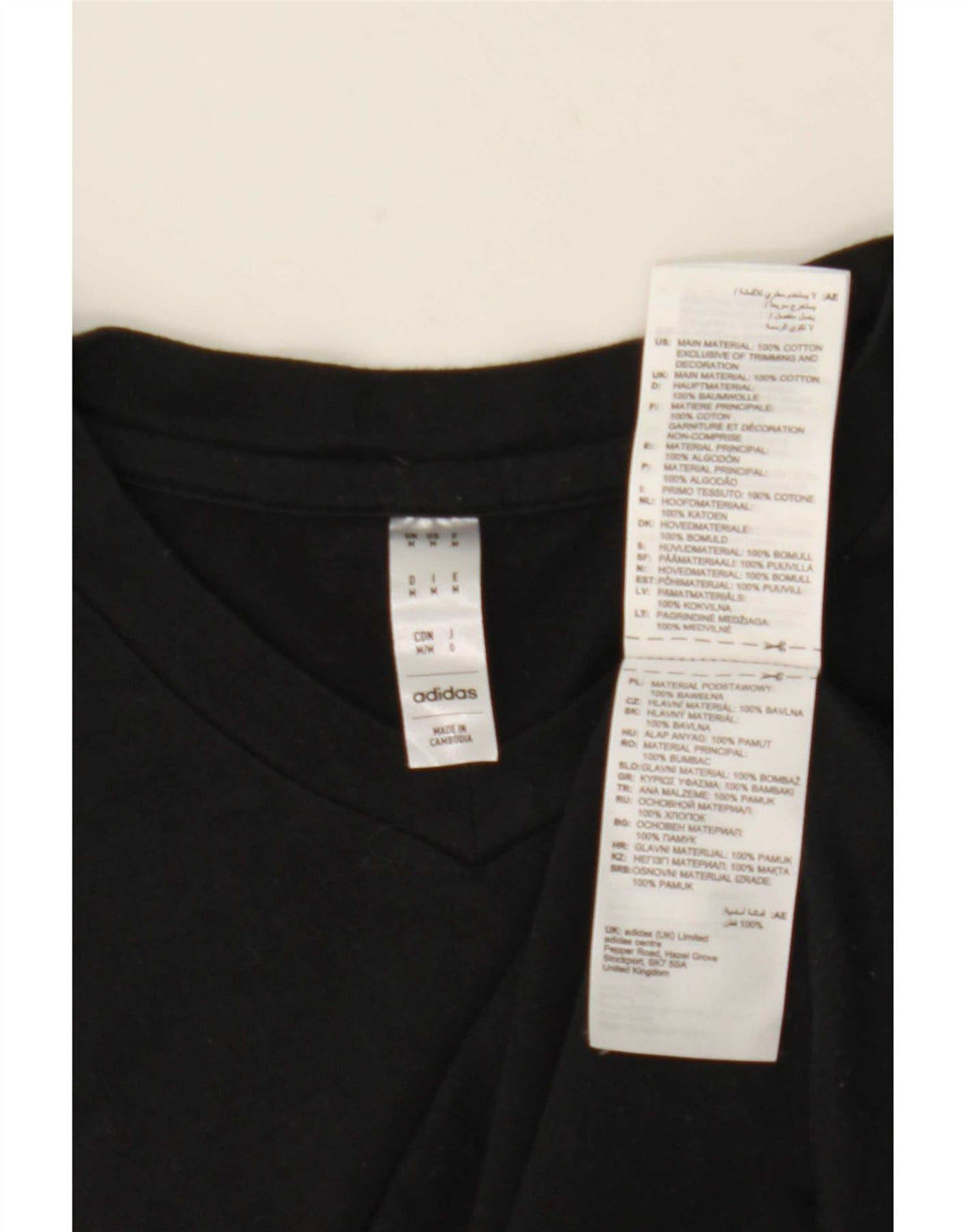 Adidas Herren T-Shirt Top Medium Schwarz Baumwolle