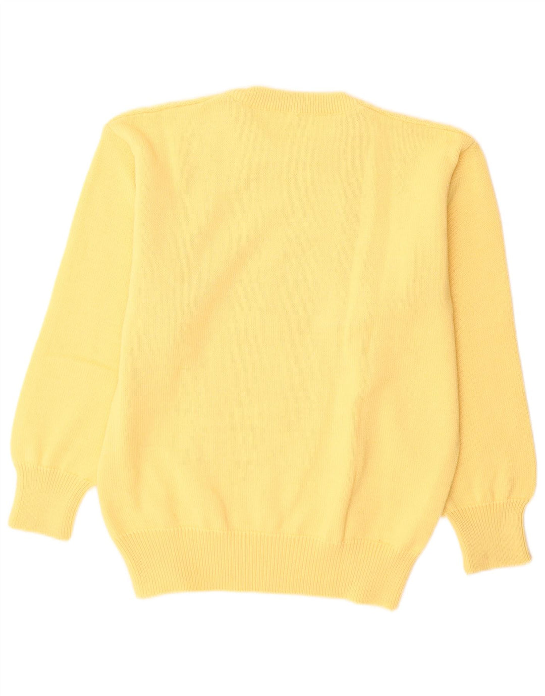 Vintage Herren Pullover mit Rundhalsausschnitt IT 50 Mittelgelbe Wolle