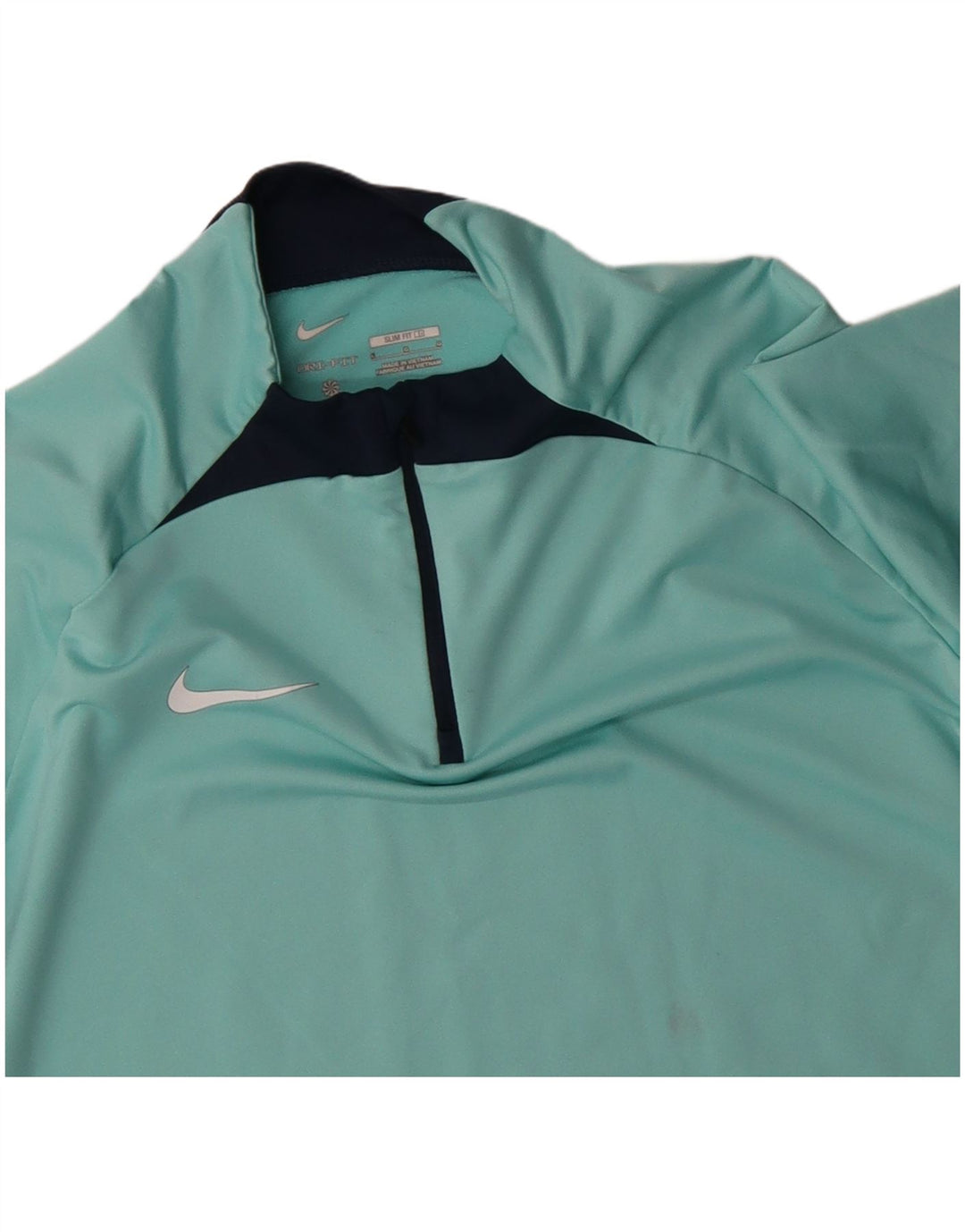Nike Womens Dri Fit Zip Neck Pullover Trainingsanzug Top UK 16 Large Türkis