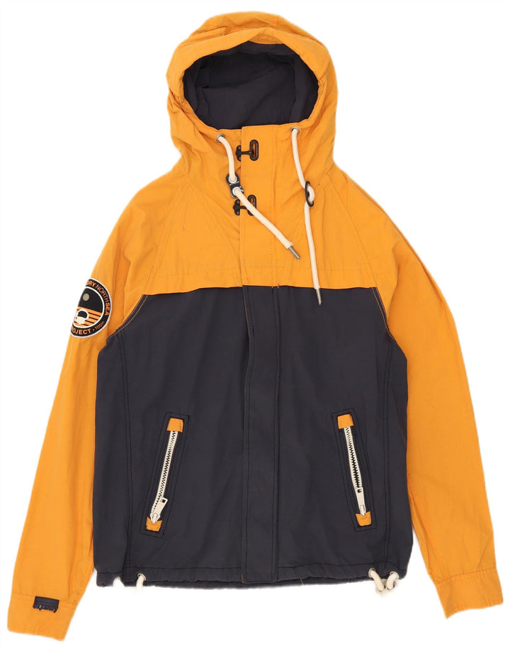 Superdry Herren-Windbreakerjacke mit Kapuze, UK 38, mittleres Marineblau, Farbblock