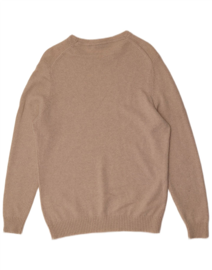 LYLE & SCOTT Herren-Pullover mit U-Boot-Ausschnitt, große beige Wolle